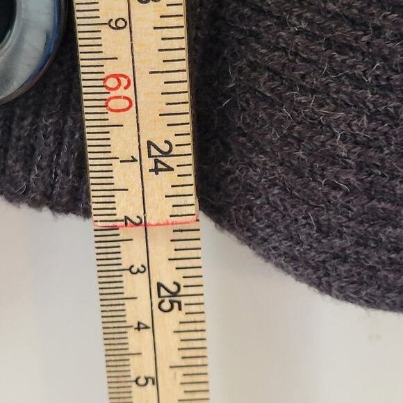 Anne Klein Minimalist Prep Gray Charcoal wool Blend long sleeve cardigan SZ L - Picture 6 of 8